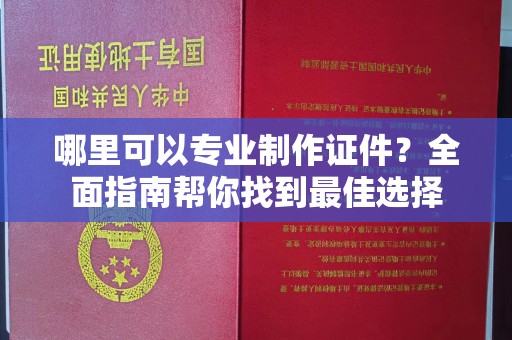 杉林哪里可以专业制作证件？全面指南帮你找到最佳选择