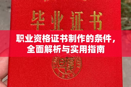 杉林职业资格证书制作的条件，全面解析与实用指南